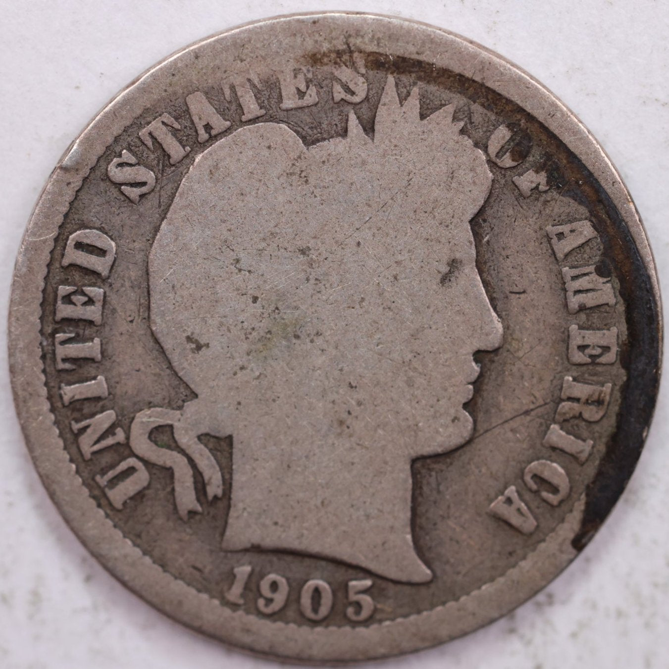 1905-S Barber Dime, Good Circulated Coin, Store #DE0609