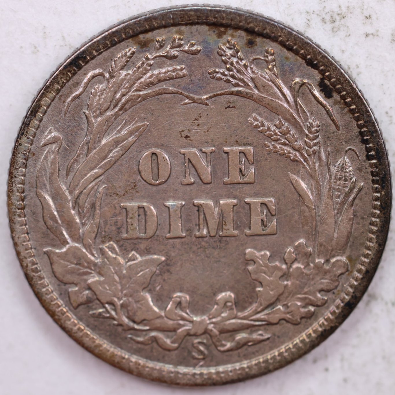 1916-S Barber Silver Dime, Mint State Uncirculated Coin, Store #DE0002