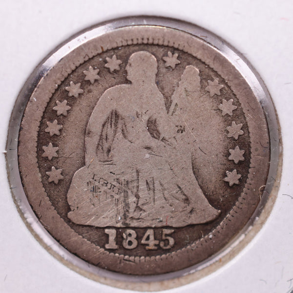 1845-O Seated Liberty Silver Dime., Very Good., Store Sale #19015
