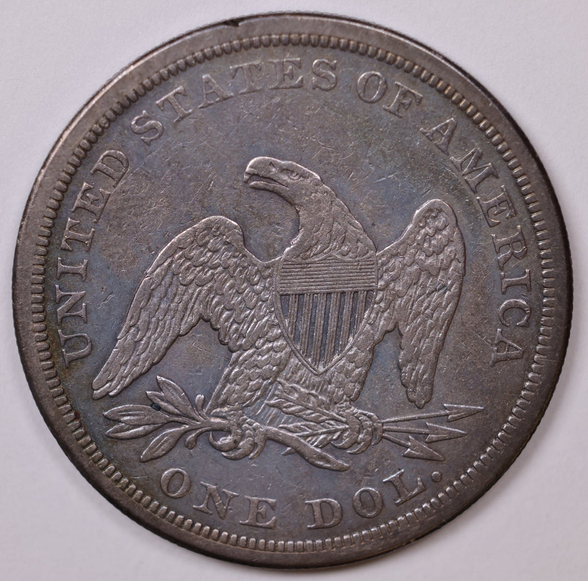 1864 Liberty Seated Silver Dollar, Very Fine Plus Coin, Store Sale #DR028.