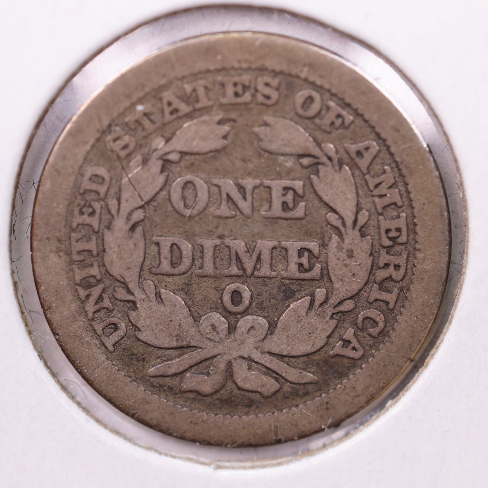1845-O Seated Liberty Silver Dime., Very Good., Store Sale #19017