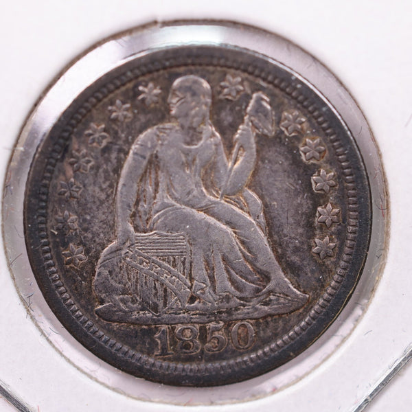 1850 Seated Liberty Silver Dime., A.U., Store Sale #19031