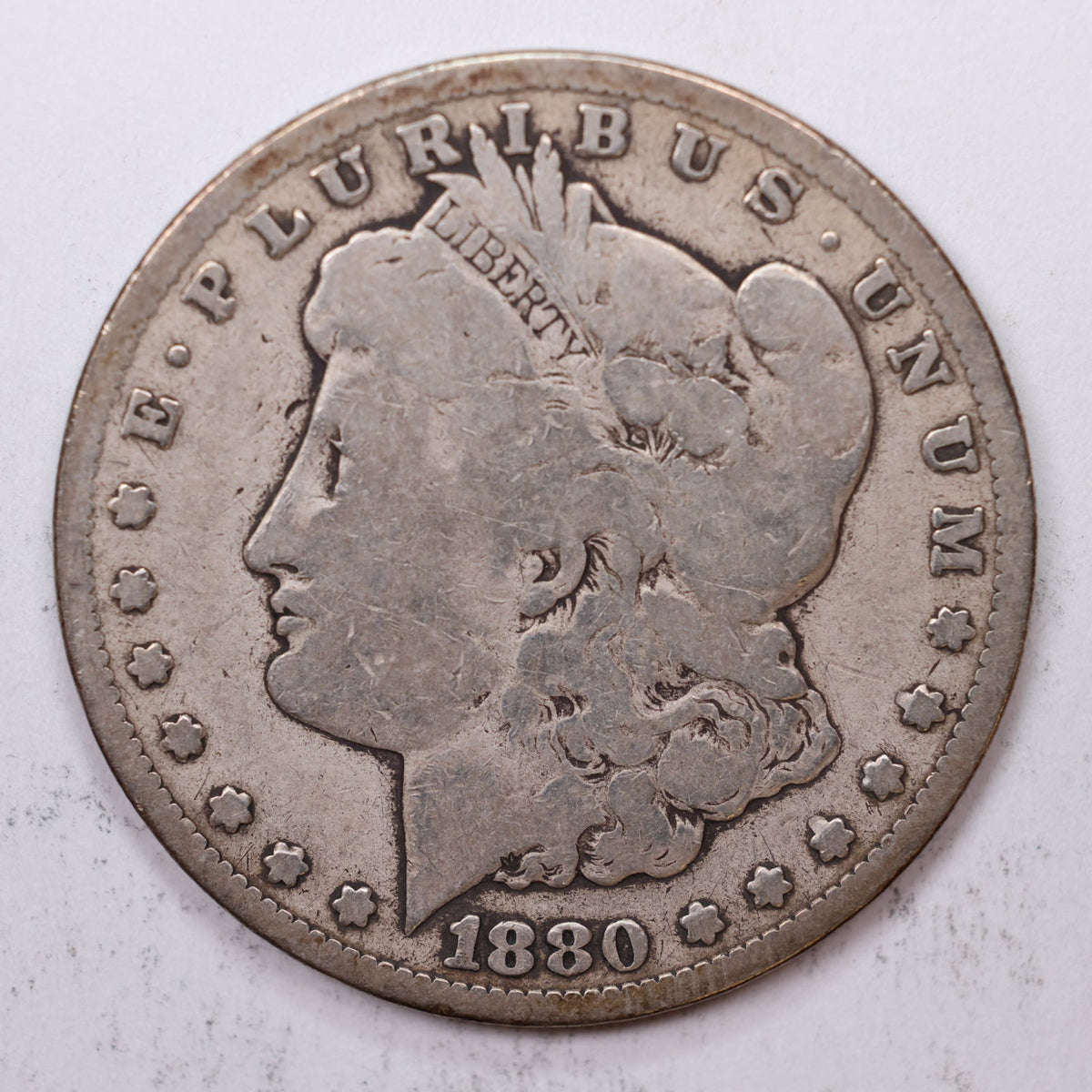 1880-CC Morgan Silver Dollar, Good Circulated Coin, Store SALE #DR043.