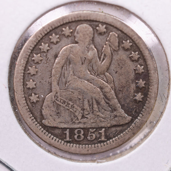 1851 Seated Liberty Silver Dime., X.F., Store Sale #19035