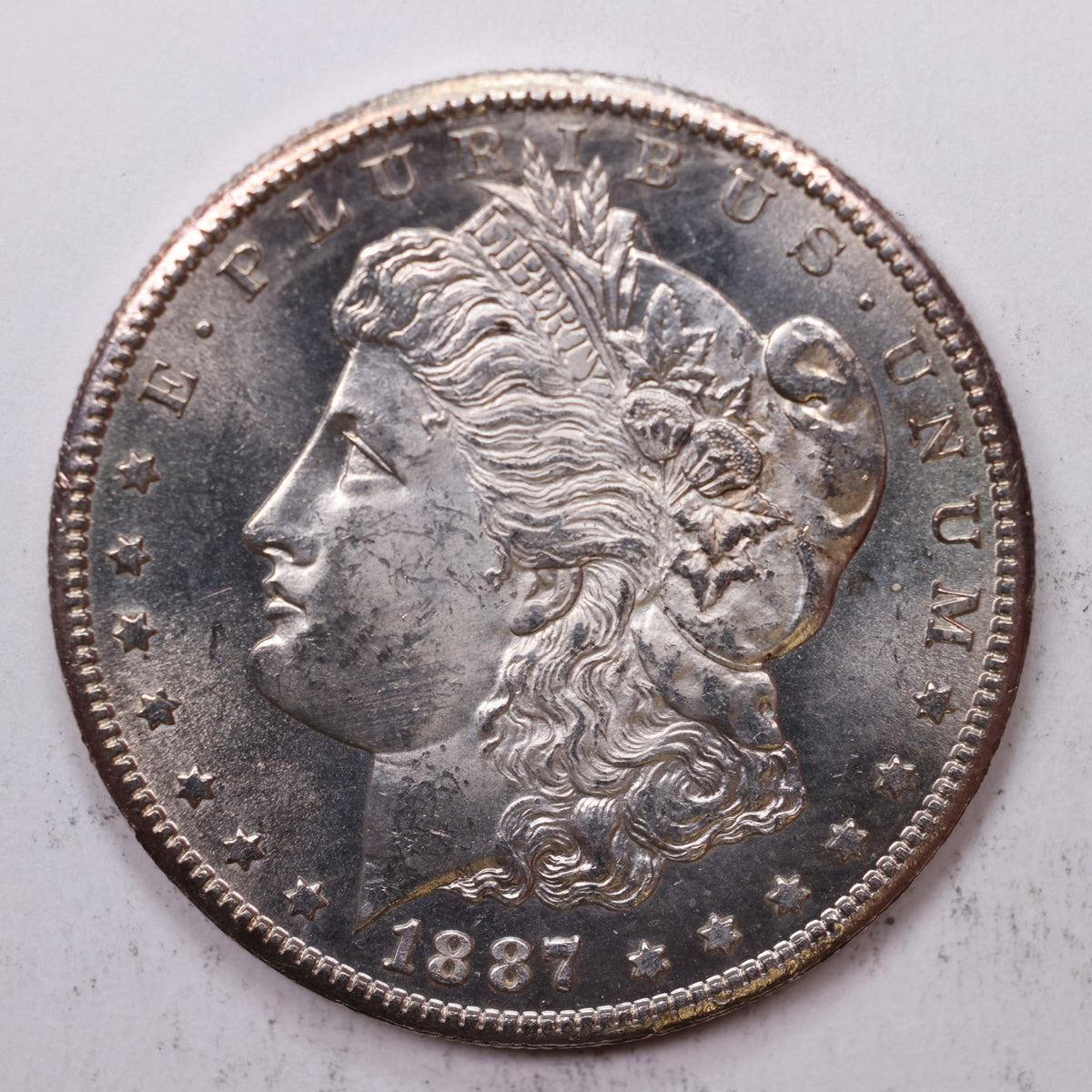 1887-S Morgan Silver Dollar, Gem Mint State, Uncirculated Coin, Store #DR048.