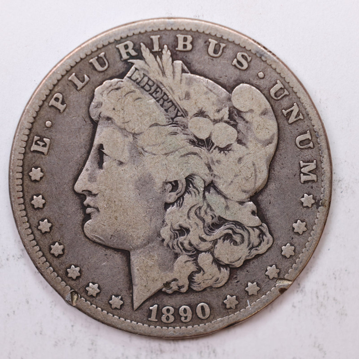 1890-CC Morgan Silver Dollar, Very Good Circulated Coin, Store #DR052.
