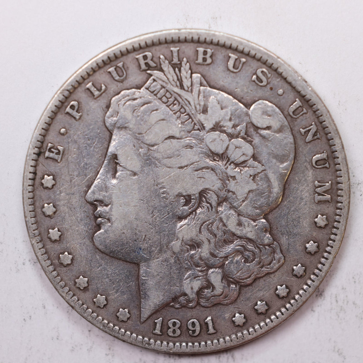 1891-CC Morgan Silver Dollar, Very Fine Details Circulated Coin, Store #DR054.