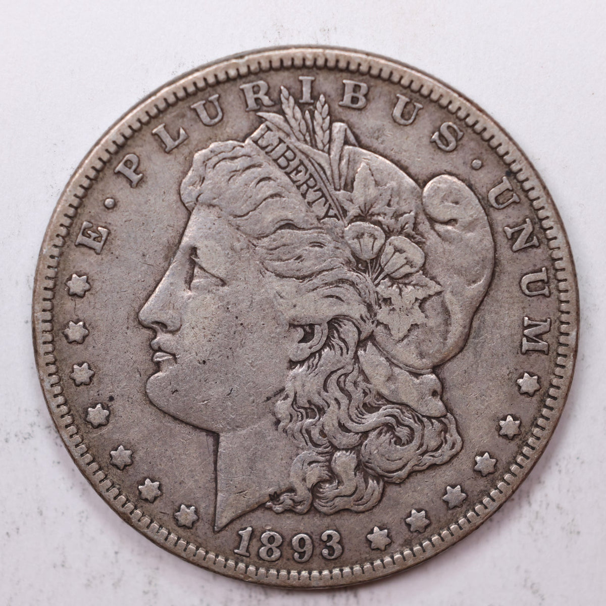 1893 Morgan Silver Dollar, Very Fine +, Circulated Coin, Store #DR058.