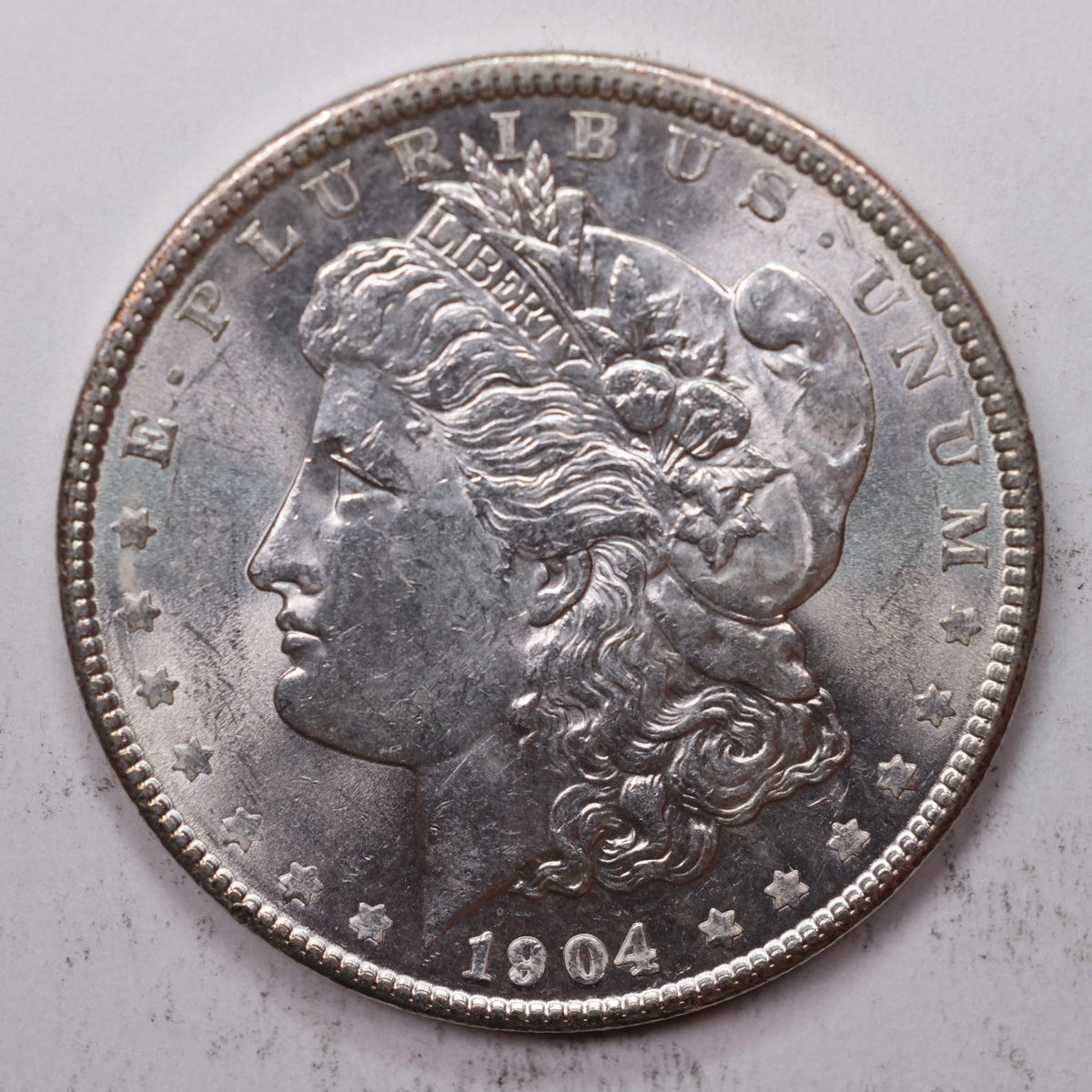 1904 Morgan Silver Dollar, Mint State Uncirculated Coin, Store #DR059.