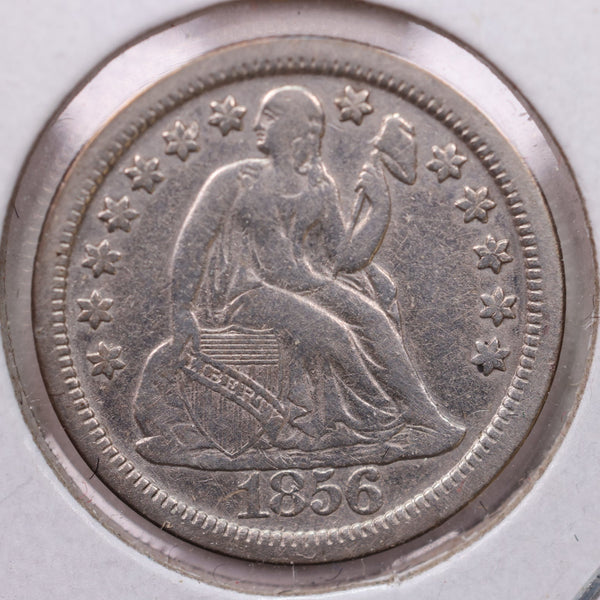 1856 Seated Liberty Silver Dime., X.F +., Store Sale #19052