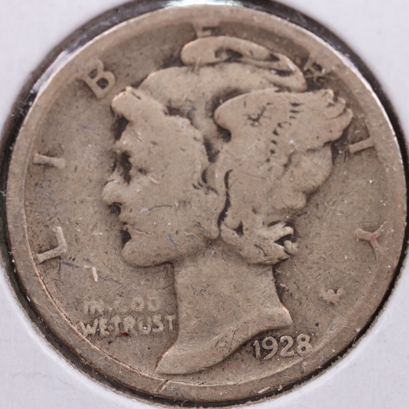 1928-S Mercury Silver Dime, Fine Circulated Coin, Store #DE0048