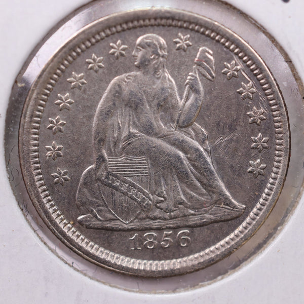 1856 Seated Liberty Silver Dime., UNC, Details., Store Sale #19053