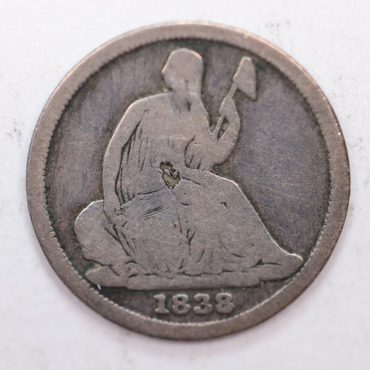1838-O Seated Liberty Half Dime, Very Good Circulated Coin, Store #HE005.