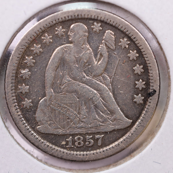 1857-O Seated Liberty Silver Dime., XF Details., Store Sale #19059