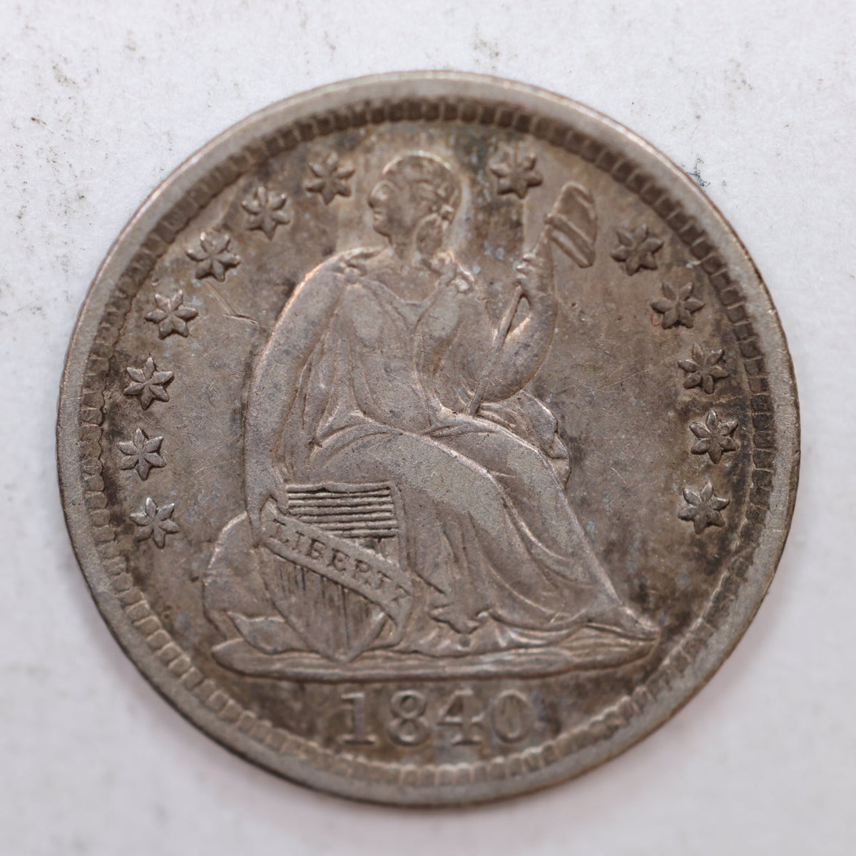 1840 Seated Liberty Silver Half Dime, Drape, Extra Fine +, Store #HE011.