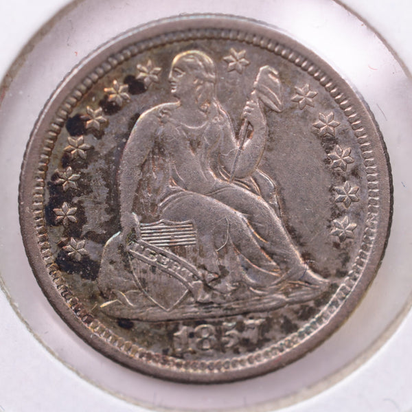 1857-O Seated Liberty Silver Dime., AU +., Store Sale #19063