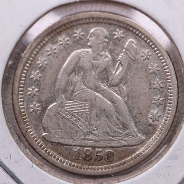 1858-O Seated Liberty Silver Dime., A.U., Store Sale #19070