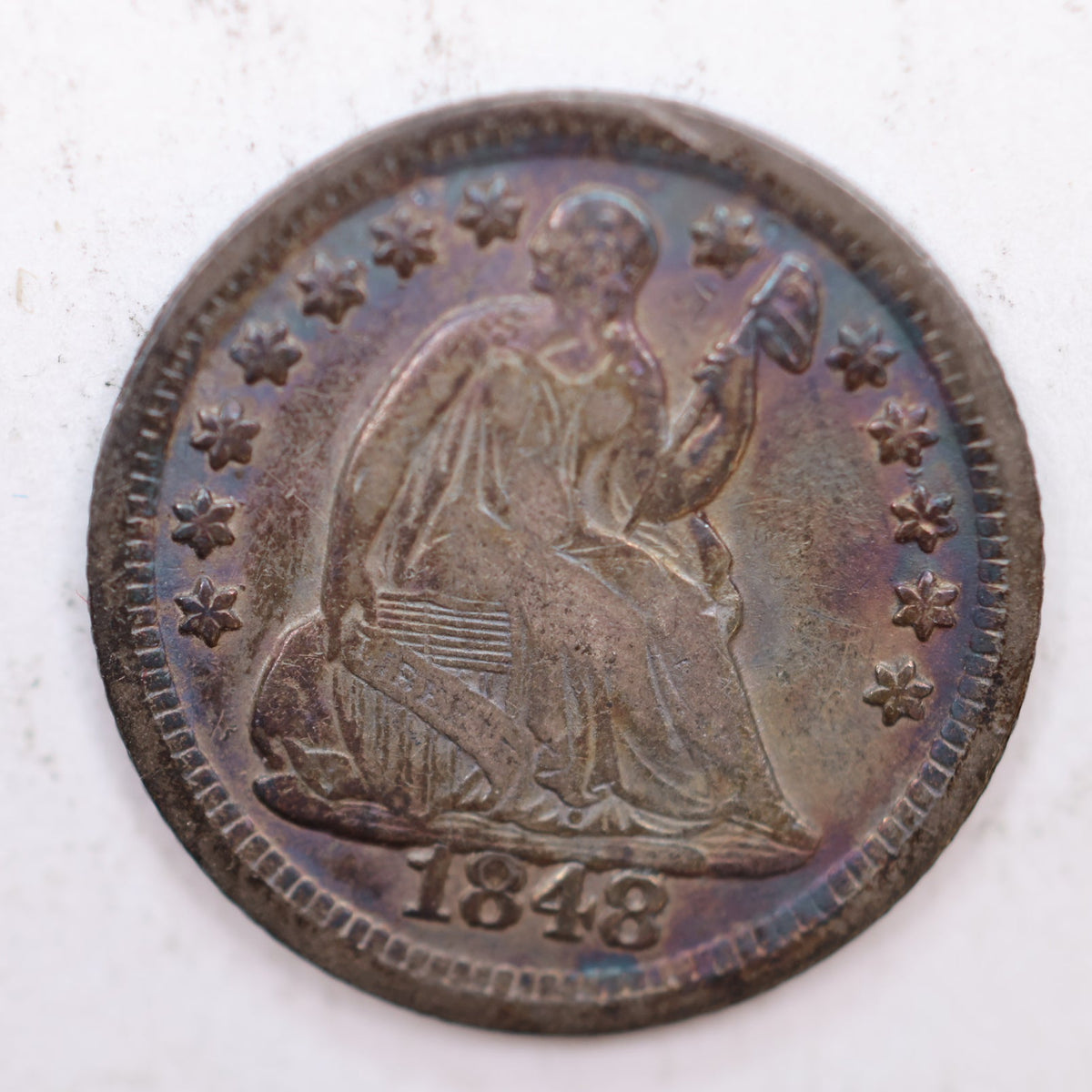 1848-O Seated Liberty Silver Half Dime, 'Large O', Very Fine +, Store #HE021.