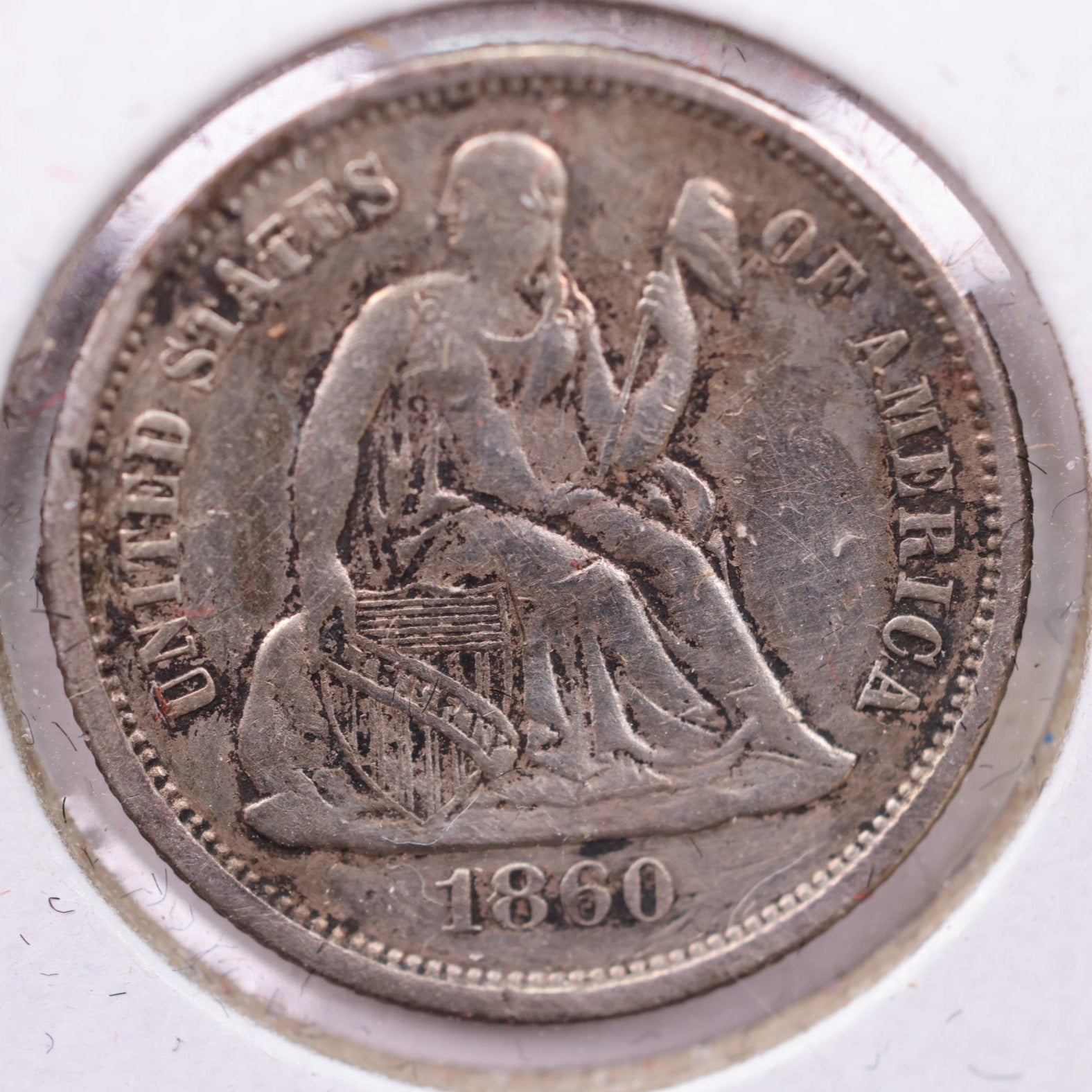 1860 Seated Liberty Silver Dime., X.F+., Store Sale #19073