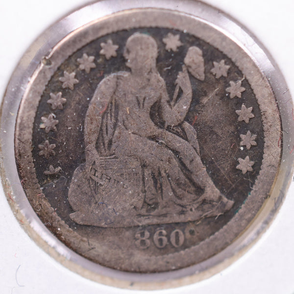 1860-S Seated Liberty Silver Dime., Fine Details., Store Sale #19074
