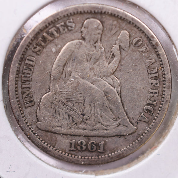1861-S Seated Liberty Silver Dime., X.F., Details., Store Sale #19075