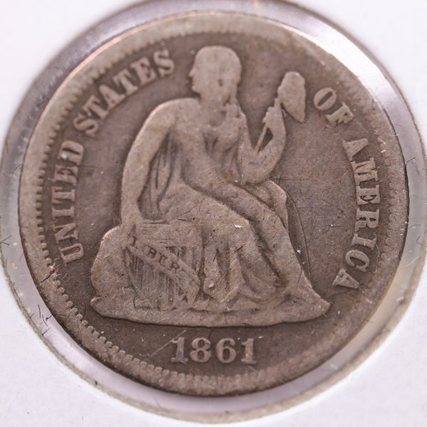 1861-S Seated Liberty Silver Dime., X.F., Store Sale #19076