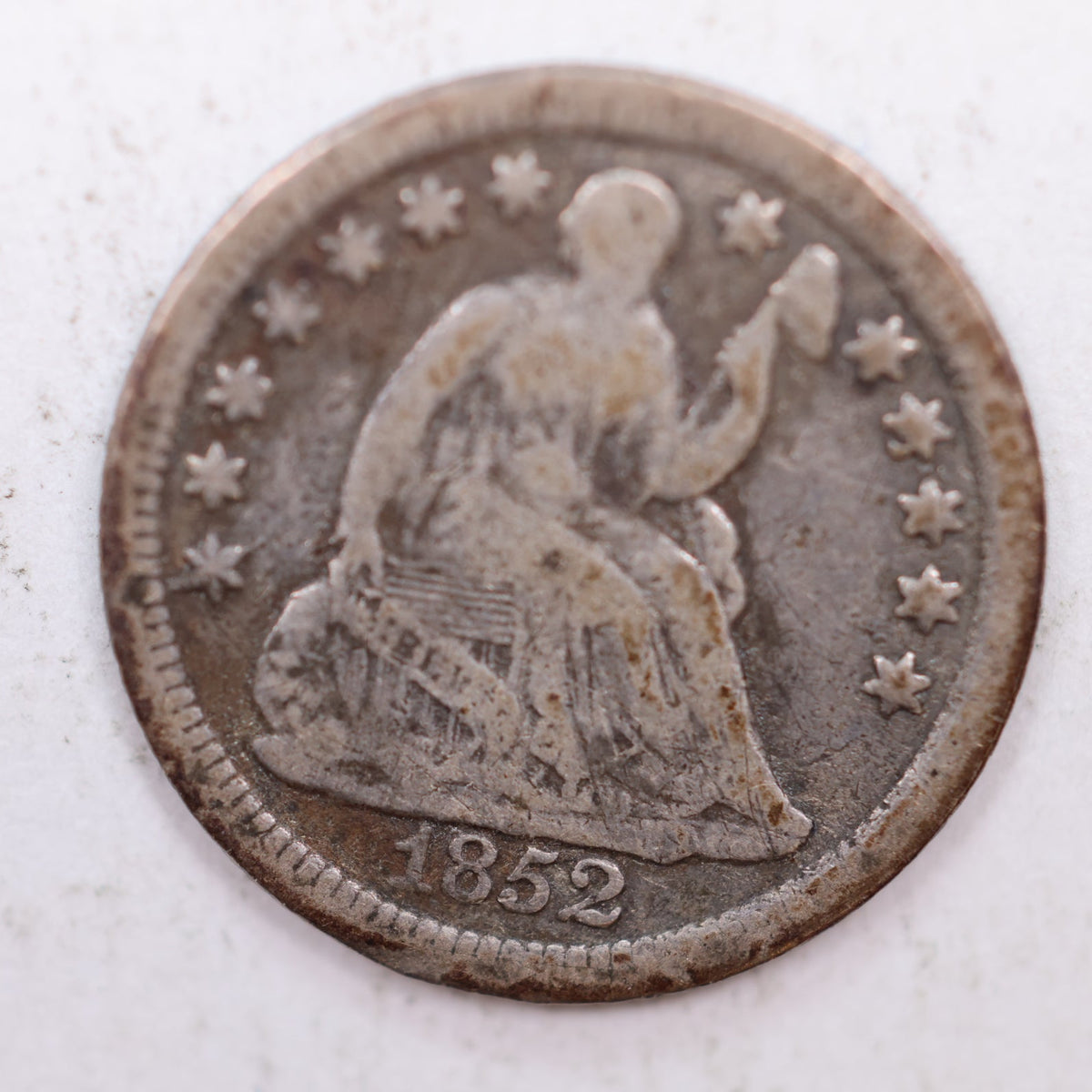 1852-O Seated Liberty Silver Half Dime, Very Fine Circulated Coin, Store #HE030.