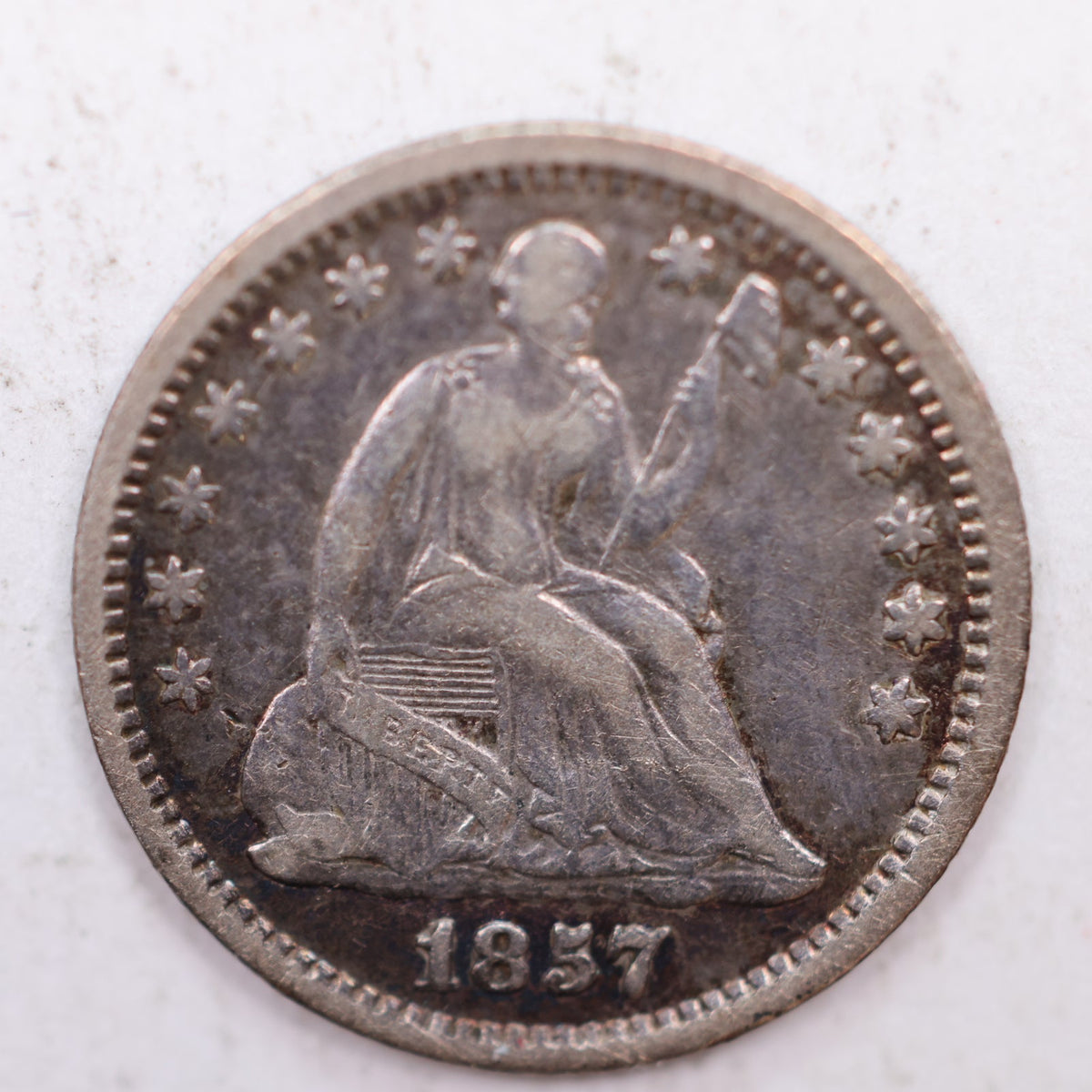 1857-O Seated Liberty Silver Half Dime, Extra Fine Circulated, Store #HE032.