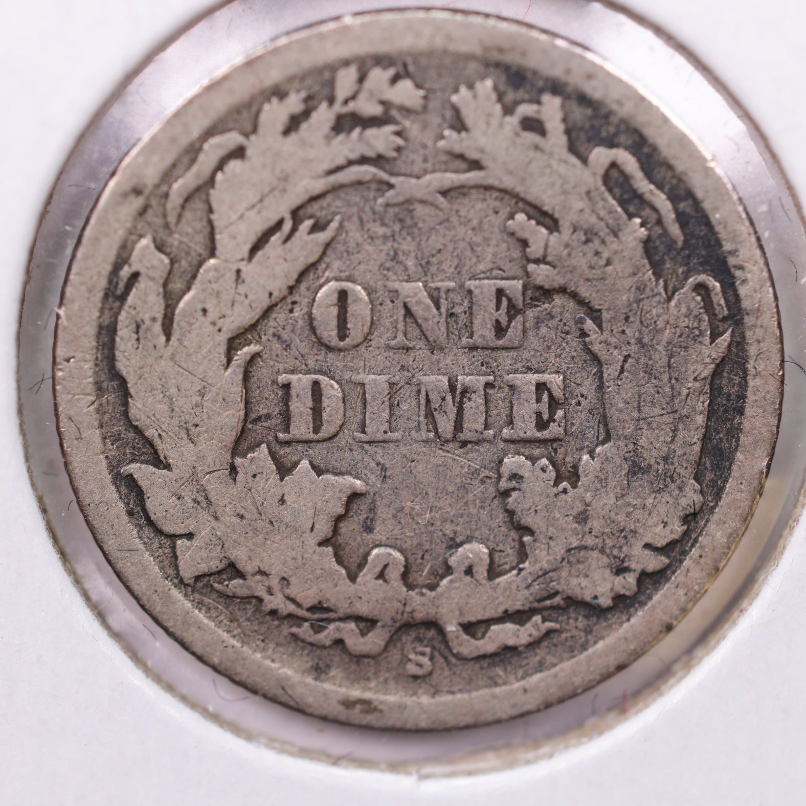 1864-S Seated Liberty Silver Dime., V.F +., Store Sale #19086
