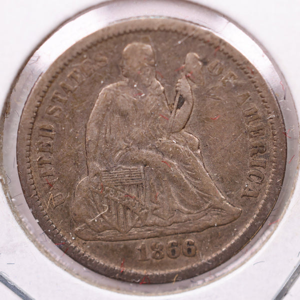 1866-S Seated Liberty Silver Dime., X.F. Details., Store Sale #19094