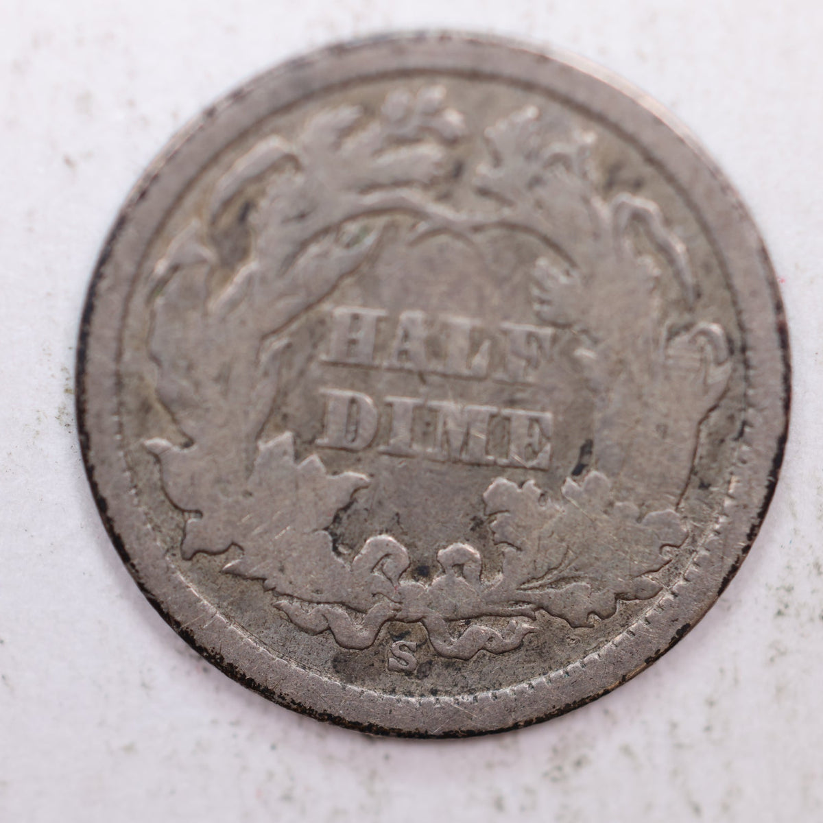 1863-S Seated Liberty Silver Half Dime, Very Good Circulated Coin, Store #HE047.