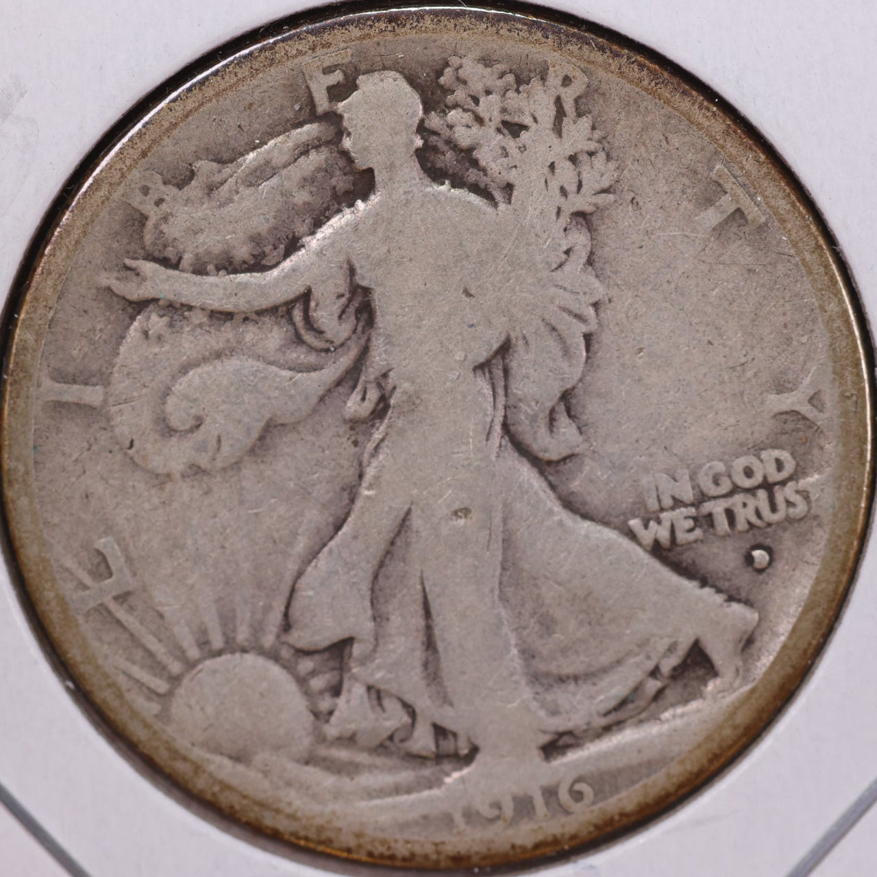 1916-D Walking Liberty Half Dollar, Good Circulated Coin, Store #12821