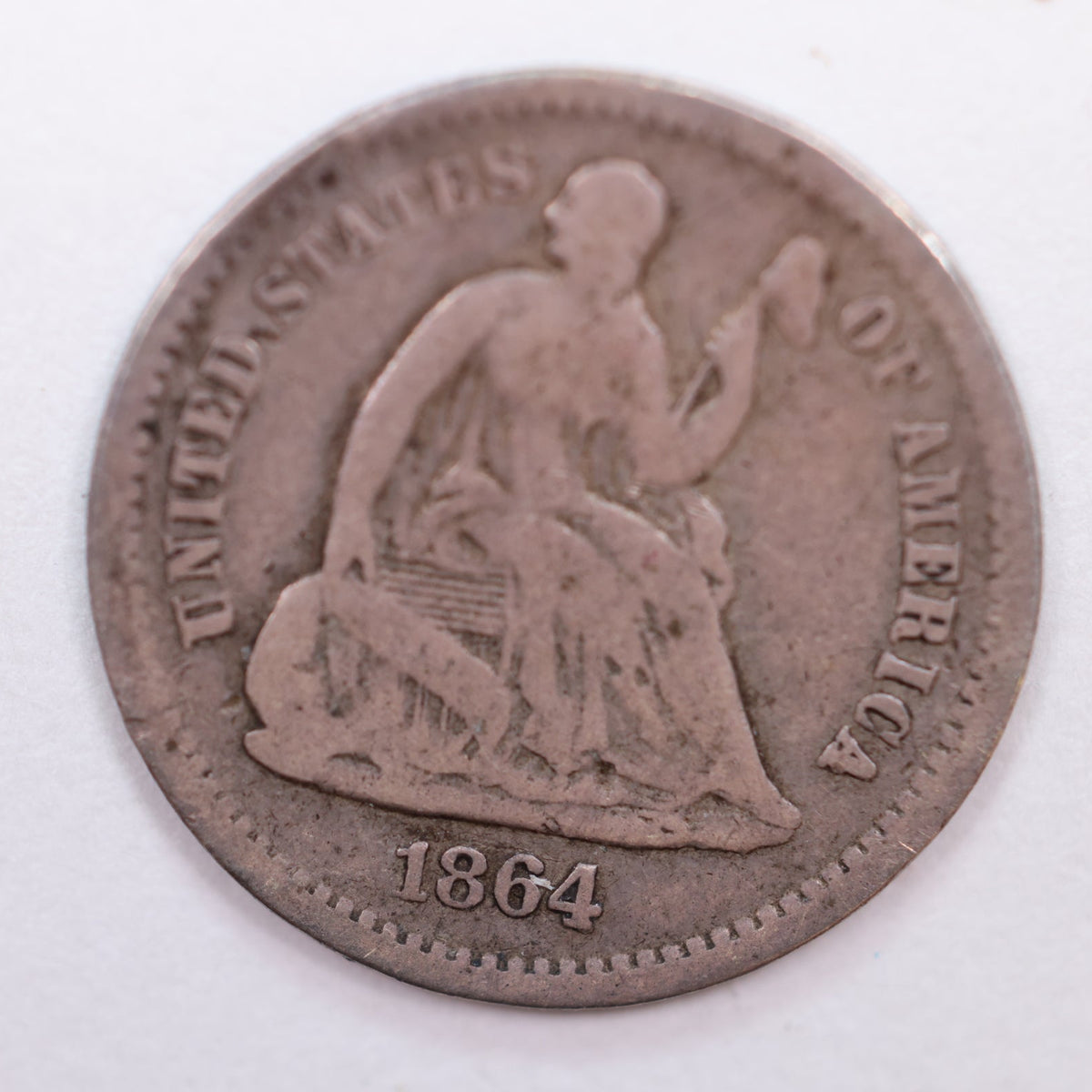 1866 Seated Liberty Silver Half Dime, Good Circulated Coin, Store #HE049.