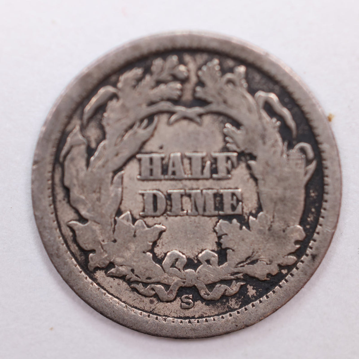 1864-S Seated Liberty Silver Half Dime, Very Good Circulated Coin, Store #HE051.