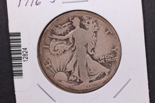 1916-S Walking Liberty Half Dollar. Circulated Condition. Store #12824