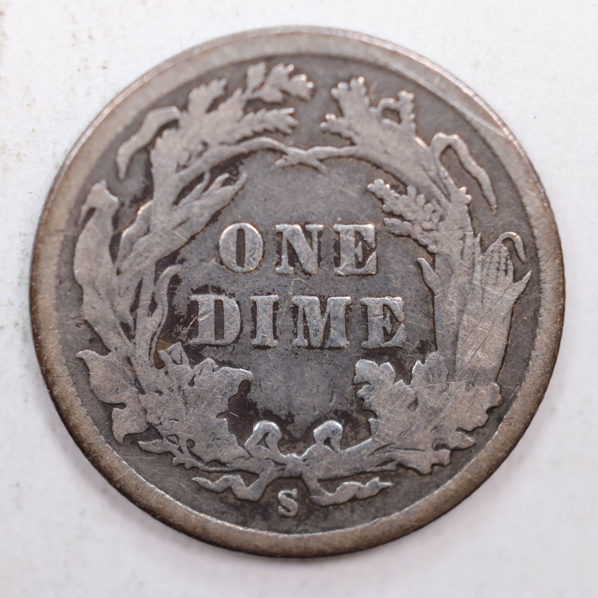 1884-S Seated Liberty Silver Dime, Very Fine Circulated Coin, Store #DE021.