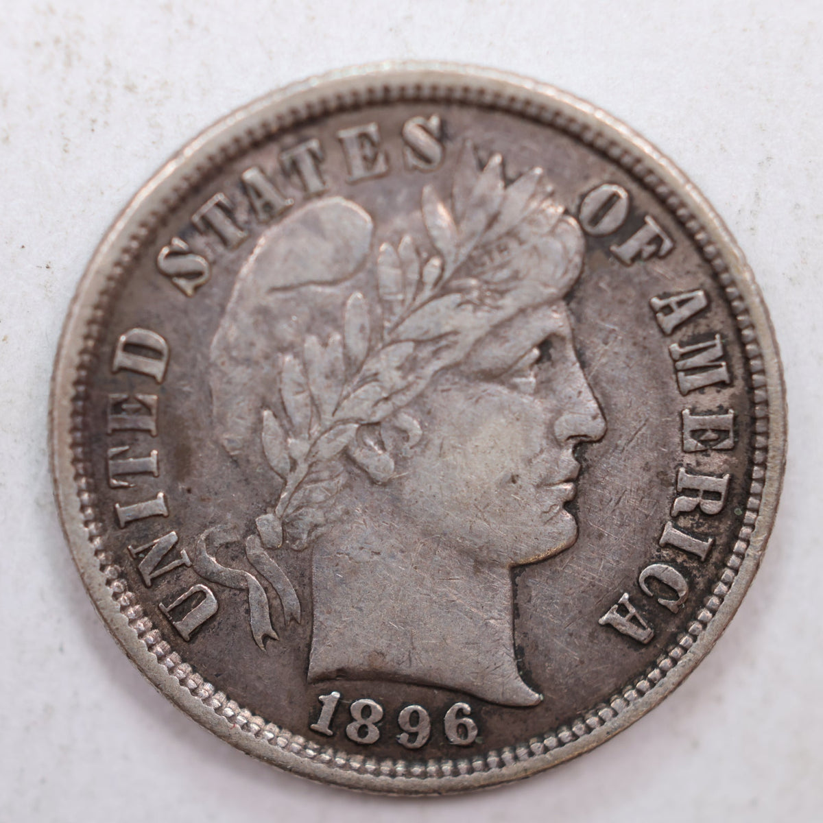 1896 Barber Silver Dime, Extra Fine Circulated Coin, Store Sale #DE025.