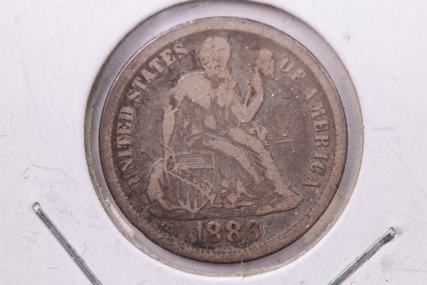 1886 Seated Liberty Silver Dime., V.F., Store Sale #19150