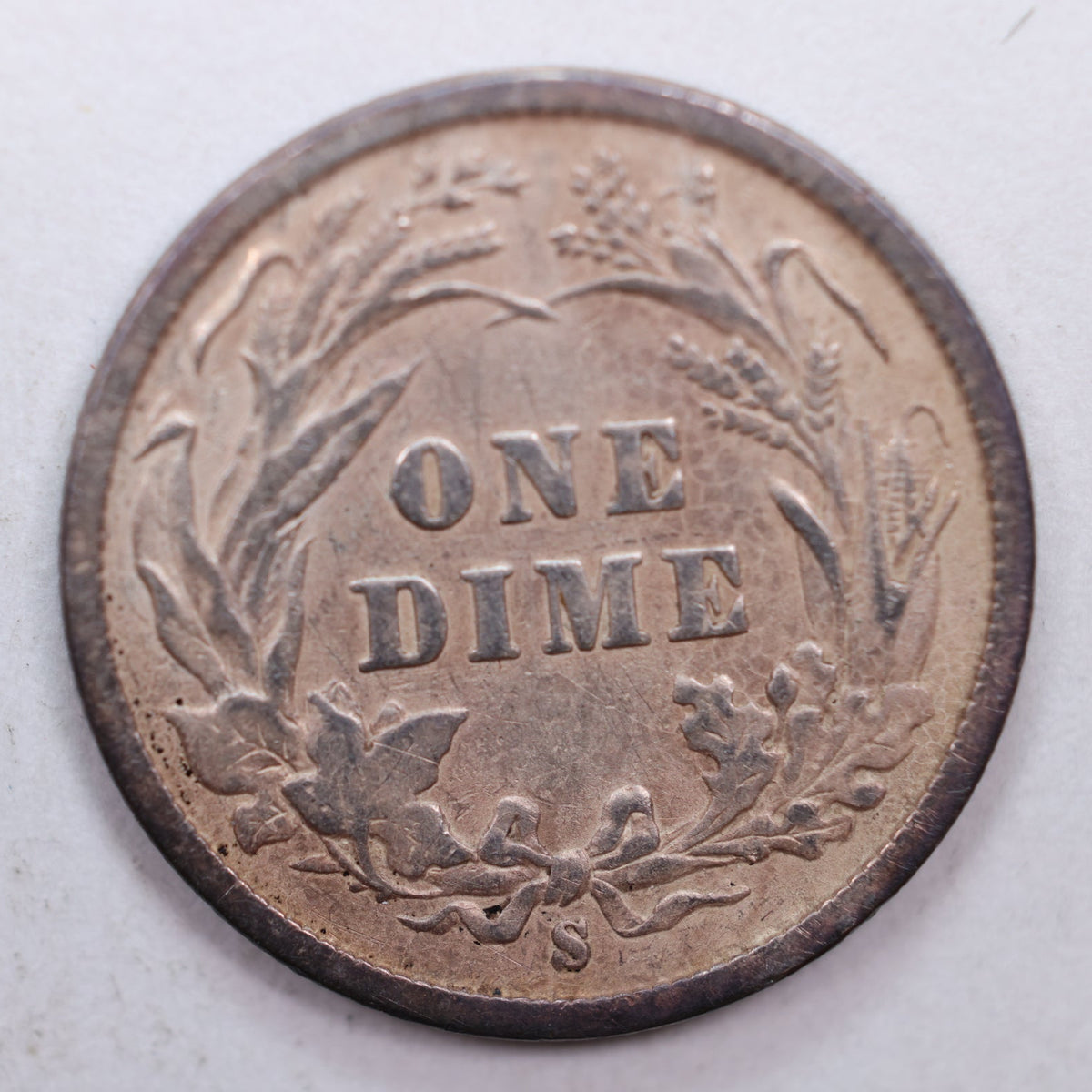 1896-S Barber Silver Dime, Very Fine Circulated Coin, Store Sale #DE027.