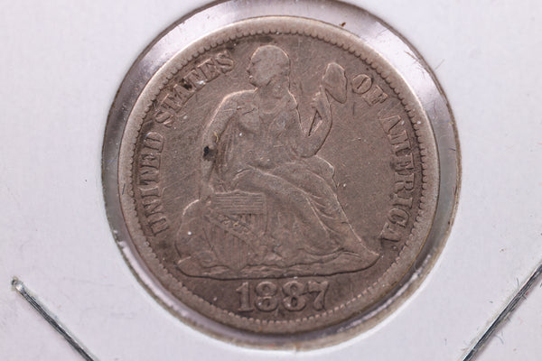 1887 Seated Liberty Silver Dime., X.F., Store Sale #19153