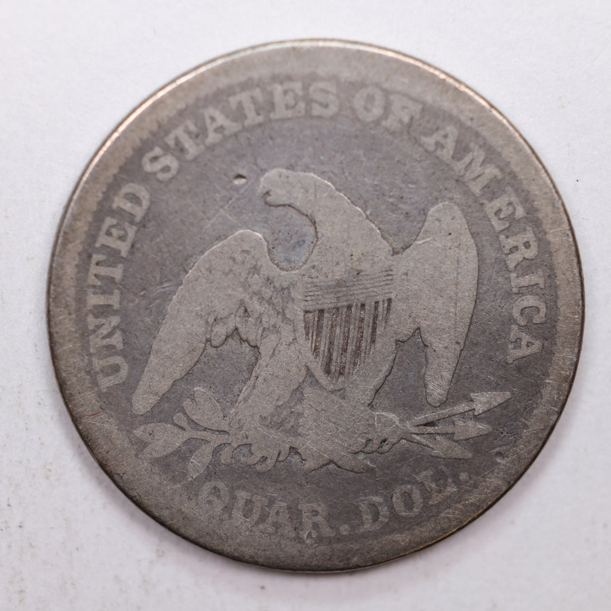 1839 Seated Liberty Quarter, 'No Drape', Good Circulated Coin, Store #QR002.