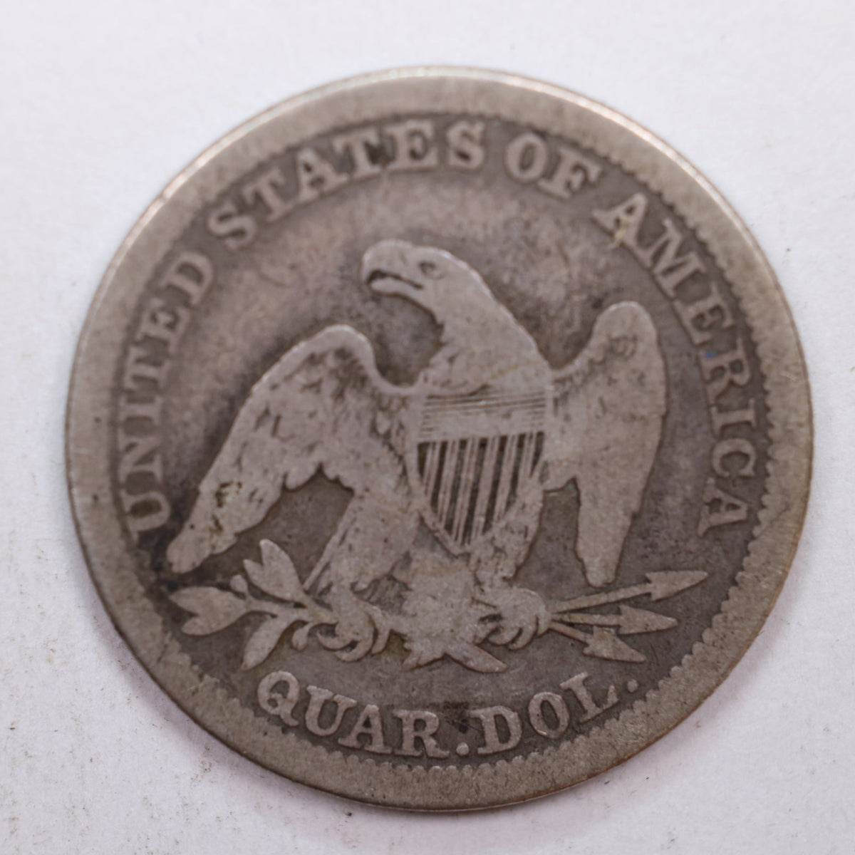 1844 Seated Liberty Quarter, Very Good Circulated Coin, Store #QR006.