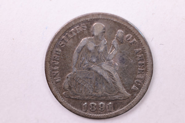 1891-O Seated Liberty Silver Dime., X.F.+., Store Sale #19170