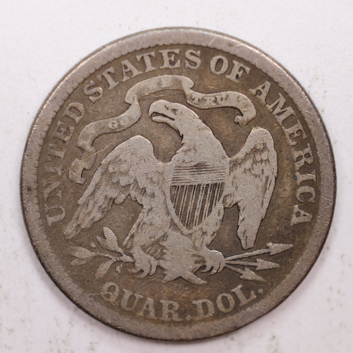 1891 Seated Liberty Quarter, Med Date, Fine Circulated Coin, Store #QR021.