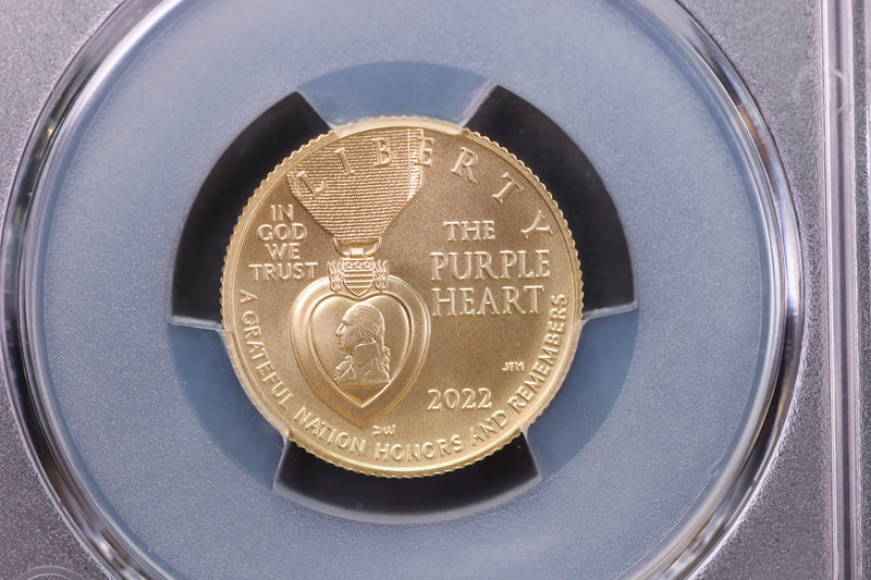 2022-W, $5 Gold, National Purple Heart Hall of Honor, PCGS MS-70, Store