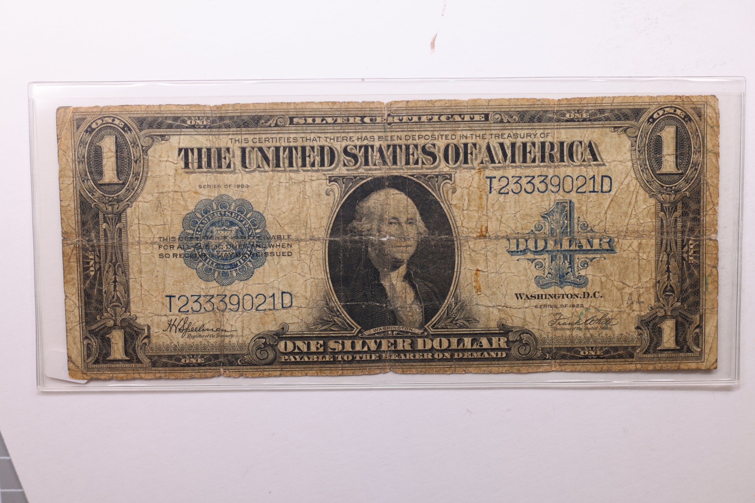 1923 $1 Silver Certificate., (Large)., "Horse Blanket"., Very Good., Store #LSC008