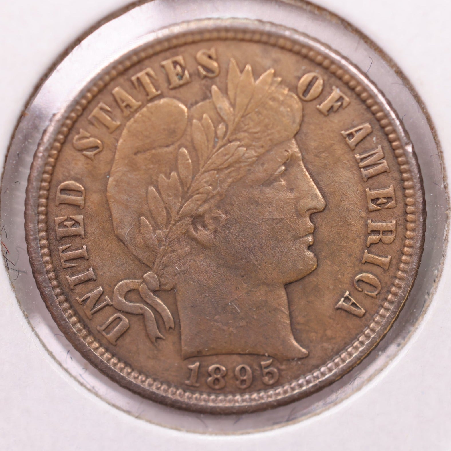 1895-O Barber Silver Dime., A.U, Details., Store Sale #19248