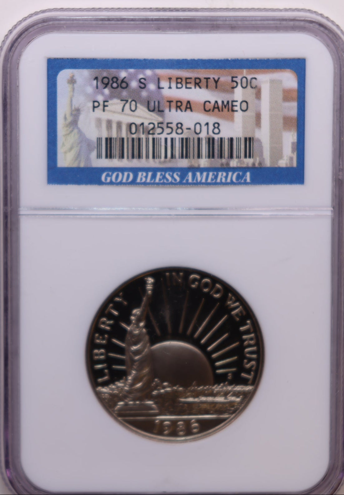 1986-S Statue of Liberty Clad Half Dollar Commemorative, NGC PF70, #MC001.