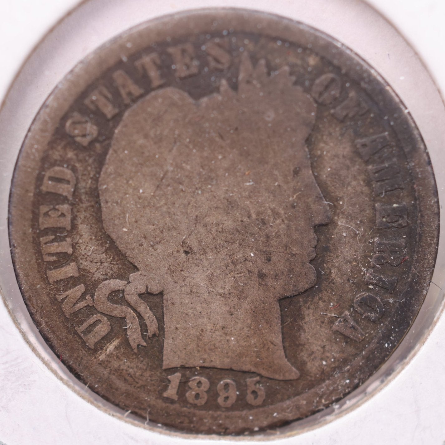 1895-S Barber Silver Dime, About Good Circulated Coin, Store #d895S08