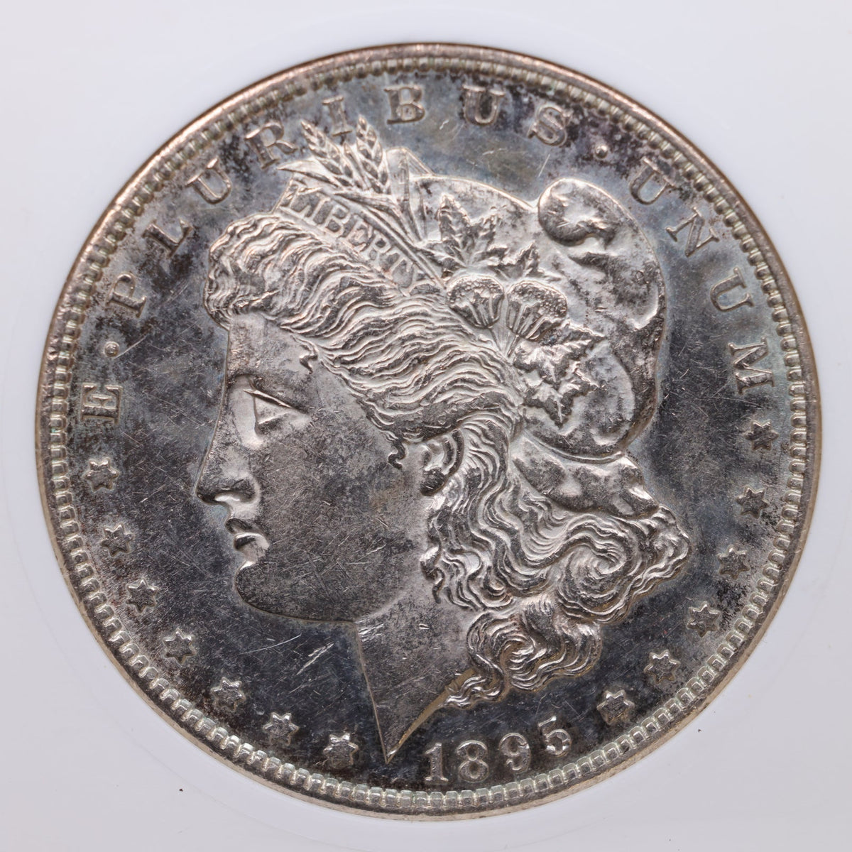 1895-S/S Morgan Silver Dollar, 'S' over 'S', ANACS AU58, P.L, Store #DR065.